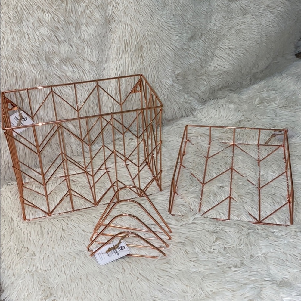 Rose Gold Desk Organizer